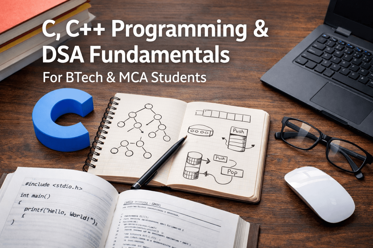 C Programming Basics and DSA Fundamentals for BTech and MCA Students
